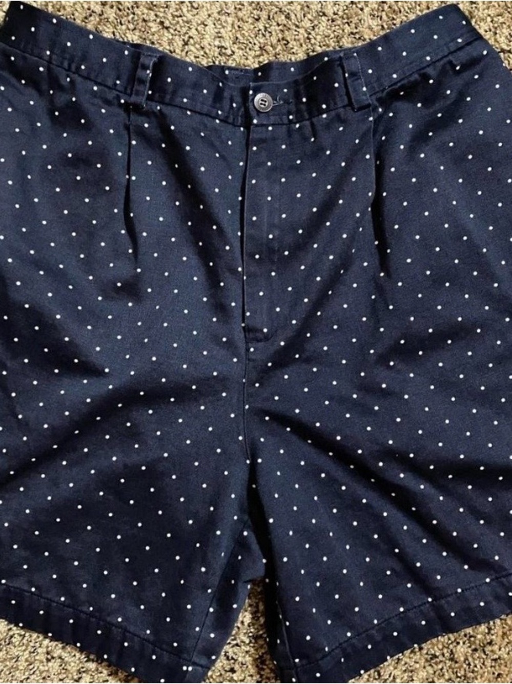 Liz Claiborne Navy Shorts with White Polka Dots